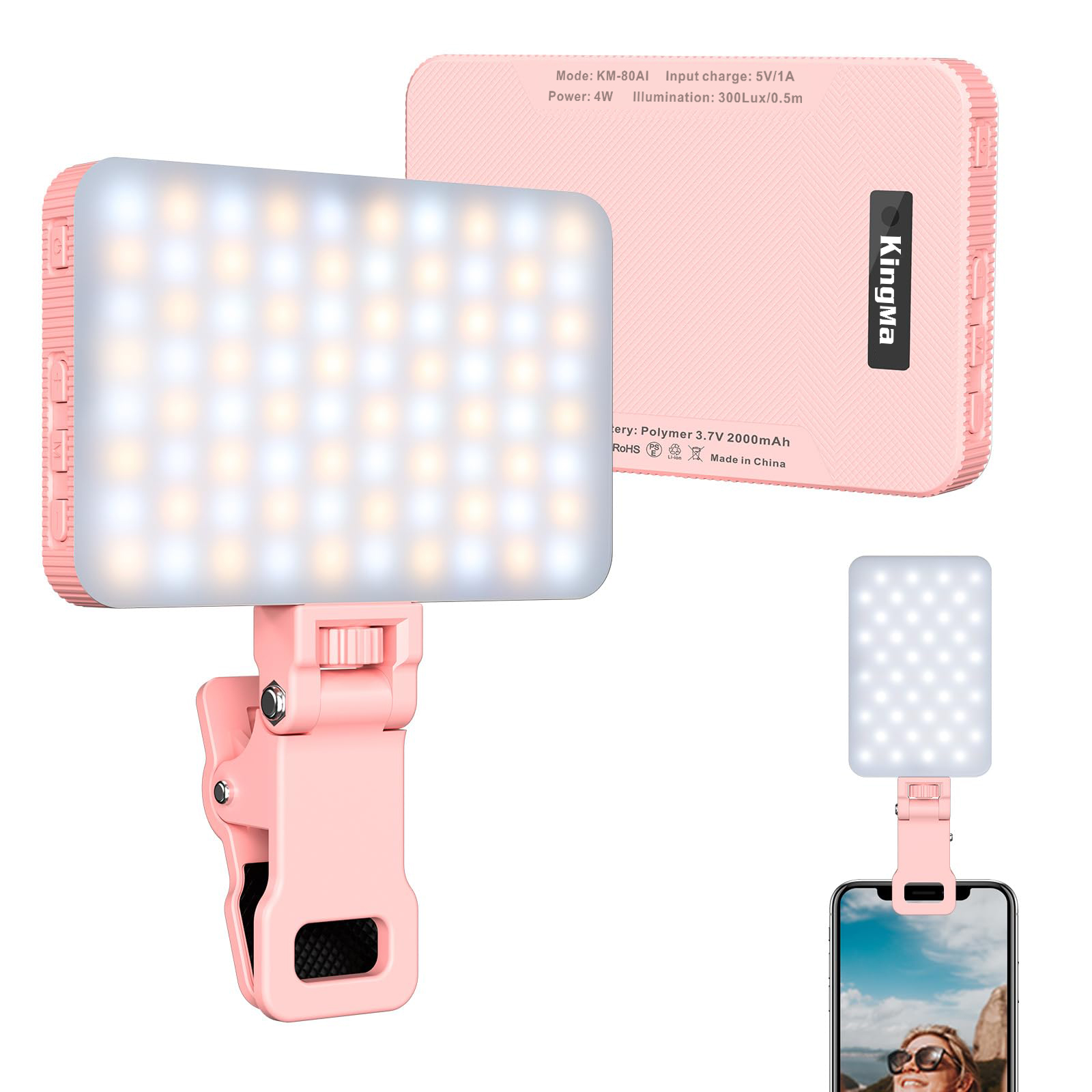 King Ma Pink Rechargeable Self - Photography Lighting Handheld avaliação e preço